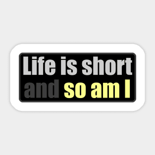 Life is Short And So Am I - Another Day Another Slay - Funny - Bumper - Funny Gift - Car - Fuck - You Sticker